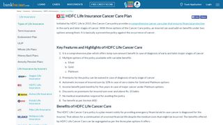 
                            7. HDFC Life Cancer Care Plan - Check Benefits & Apply Online