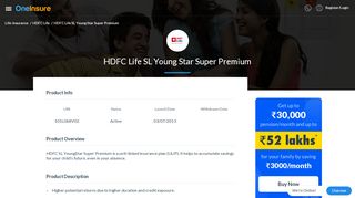 
                            6. HDFC Life SL Young Star Super Premium - oneinsure