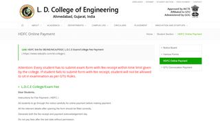 
                            4. HDFC Online Fees Payment - L. D. College of Engineering