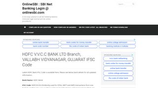 
                            4. HDFC V.V.C.C BANK LTD Branch, VALLABH VIDYANAGAR ...