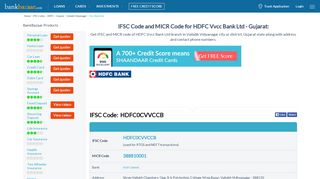 
                            6. HDFC Vvcc Bank Ltd IFSC Code Vallabh Vidyanagar - GJ