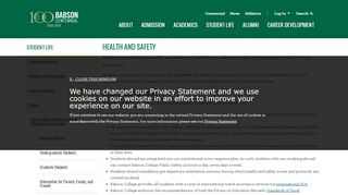 
                            4. Health and Safety | Babson College