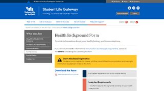 
                            5. Health Background Form - Student Life Gateway - University at Buffalo