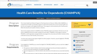 
                            4. Health Care Benefits for Dependents (CHAMPVA) | Benefits.gov