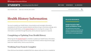 
                            8. Health History Information | Student Health Services | Washington ...