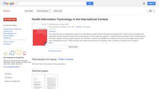 
                            9. Health Information Technology in the International Context