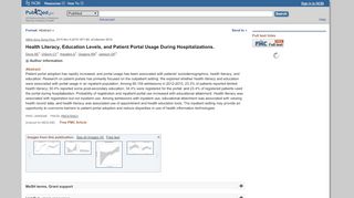 
                            7. Health Literacy, Education Levels, and Patient Portal Usage During ...