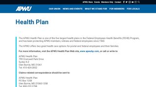 
                            3. Health Plan | American Postal Workers Union - apwu.org