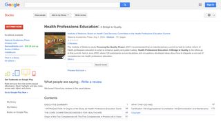 
                            4. Health Professions Education: A Bridge to Quality