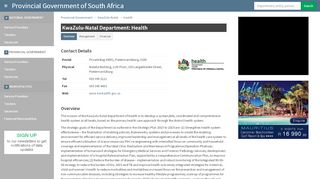 
                            2. Health - Provincial Government of South Africa