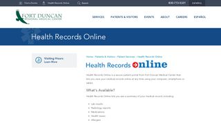 
                            5. Health Records Online | Fort Duncan Regional Medical Center