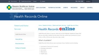 
                            4. Health Records Online | Manatee Healthcare System