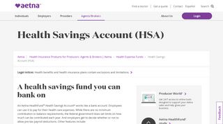 
                            2. Health Savings Account (HSA) – Producers | Aetna