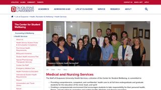 
                            1. Health Services - Duquesne University
