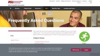 
                            2. Health Services FAQs | Arizona State University