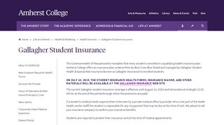 
                            8. Health Services | Gallagher Student Insurance | Amherst ...