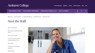 
                            7. Health Services | Meet the Staff | Amherst College