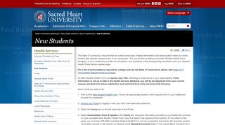 
                            6. Health Services New Student Information | Sacred Heart University ...