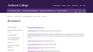 
                            6. Health Services | Resources | Amherst College