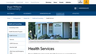 
                            1. Health Services | Roger Williams University