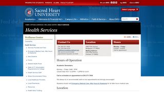 
                            3. Health Services | Sacred Heart University Connecticut