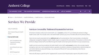 
                            5. Health Services | Services We Provide | Amherst College