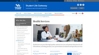 
                            1. Health Services - Student Life Gateway - University at Buffalo