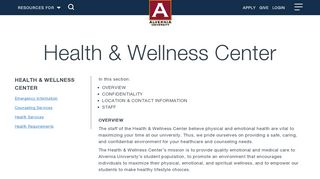 
                            1. Health & Wellness Center | Alvernia University