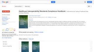 
                            5. Healthcare Interoperability Standards Compliance Handbook: ...
