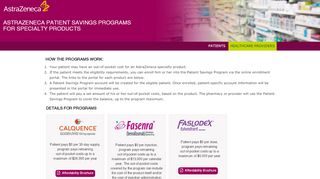 
                            7. Healthcare Providers - AstraZeneca Patient Savings Programs