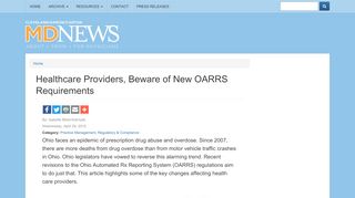 
                            5. Healthcare Providers, Beware of New OARRS Requirements ...