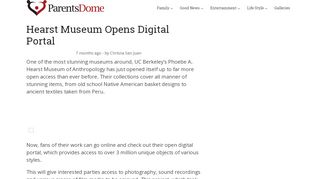 
                            9. Hearst Museum Opens Digital Portal ⋆ - The Dome Of Parenting