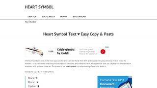 
                            3. Heart Symbol Text ♥ Easy Copy & Paste