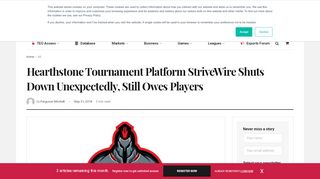 
                            5. Hearthstone Tournament Platform StriveWire Shuts Down ...