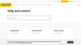 
                            2. Help and contact - Swiss Post