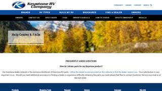 
                            3. Help Center and FAQs - Obtain Parts | Keystone RV