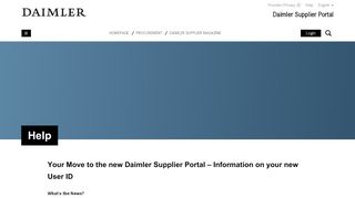
                            8. Help | Daimler Supplier Portal