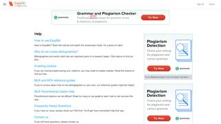 
                            8. Help - EasyBib: Free Bibliography Generator - MLA, APA, Chicago ...