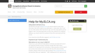 
                            4. Help for My.ELCA.org - Evangelical Lutheran Church in America