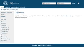 
                            9. Help - Main View | Login Help | Welcome to MyHanover