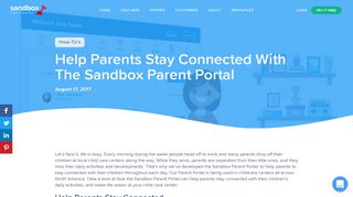 
                            10. Help Parents Stay Connected With The Sandbox Parent Portal