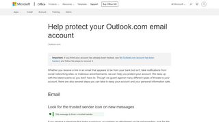 
                            4. Help protect your Outlook.com email account - Outlook
