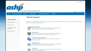 
                            7. Help & Support - ASHP eLearning