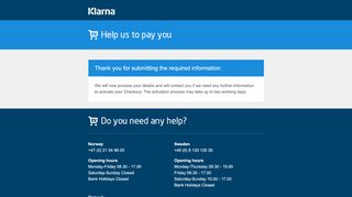 
                            5. Help us to pay you - Klarna