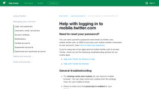 
                            4. Help with logging in to mobile.twitter.com - Twitter Help Center