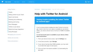 
                            8. Help with Twitter for Android