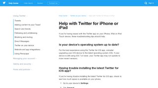 
                            2. Help with Twitter for iPhone or iPad - Twitter Help Center