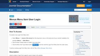 
                            4. Help39:Menus Menu Item User Login - Joomla! Documentation