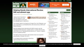 
                            9. Helping Hands International Review: $40 recruitment opp