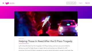 
                            9. Helping Those In Need After the El Paso Tragedy — Lyft Blog